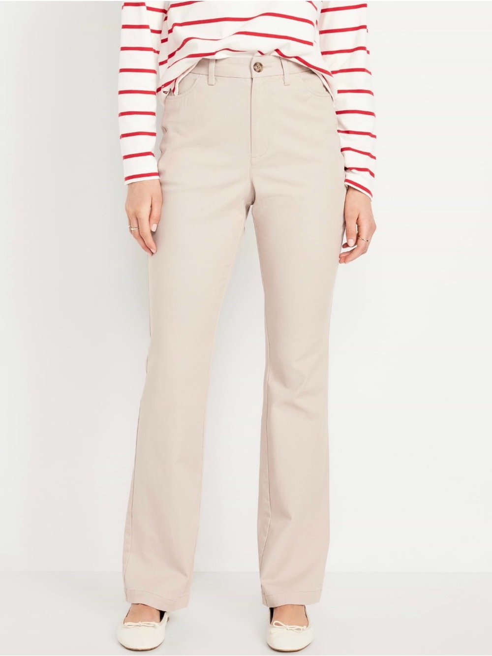 Old Navy High-Waisted Uniform Boot Cut Khaki Pants, Size 2 Regular, NWT